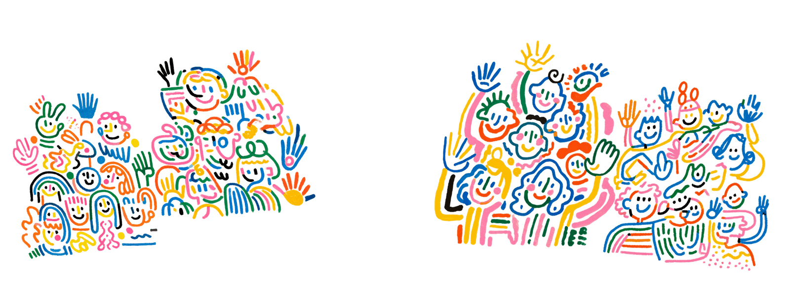 Illustrazioni decorative di bambini felici